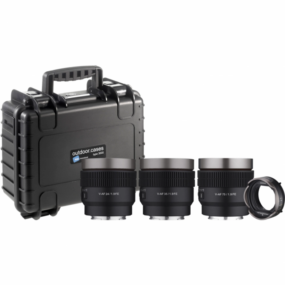 Obiektyw Samyang Zestaw obiektywów V-AF Kit z adapterem MF + walizka gratis
