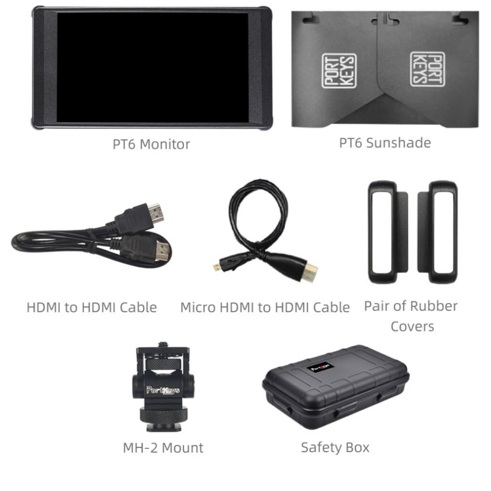 PORTKEYS Monitor Podglądowy PT6 6 cala  4K HDMI Touchscreen Monitor