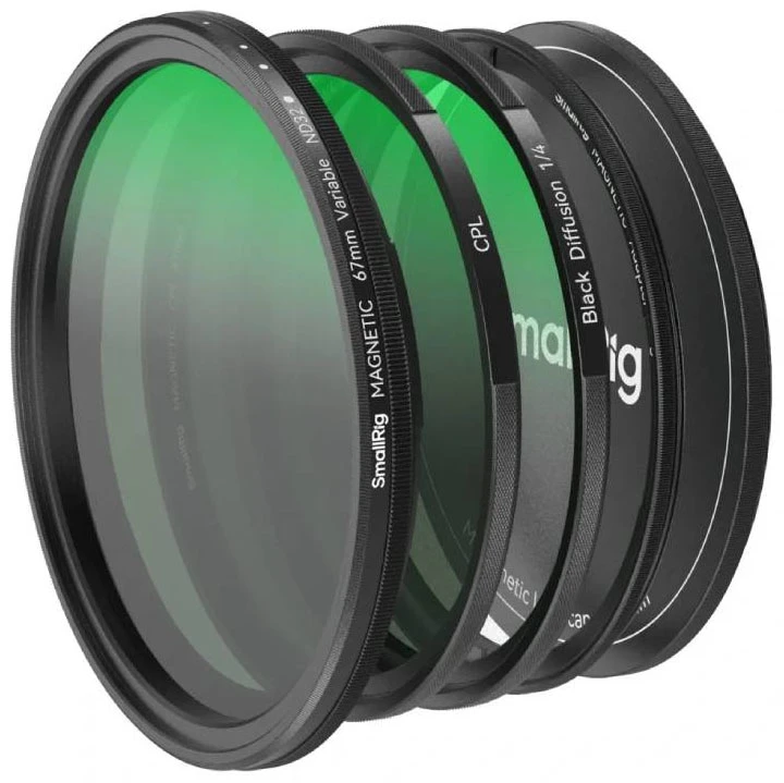 Smallrig Zestaw filtrów magnetycznych 5in1 VND 2-32 & CPL & 1/4 Effect Black Mist (67mm)