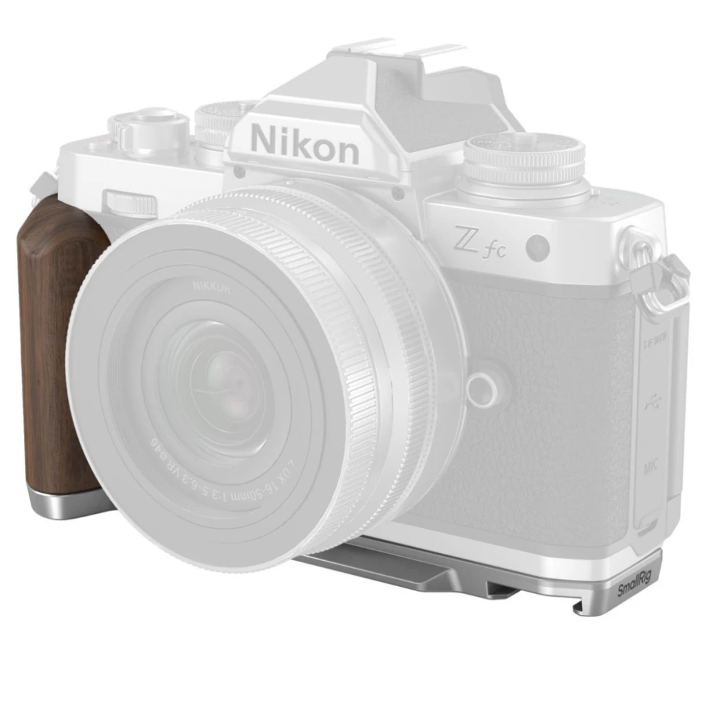 Smallrig Drewniany uchwyt w kształcie L do Nikon Z fc, srebrny [4803]