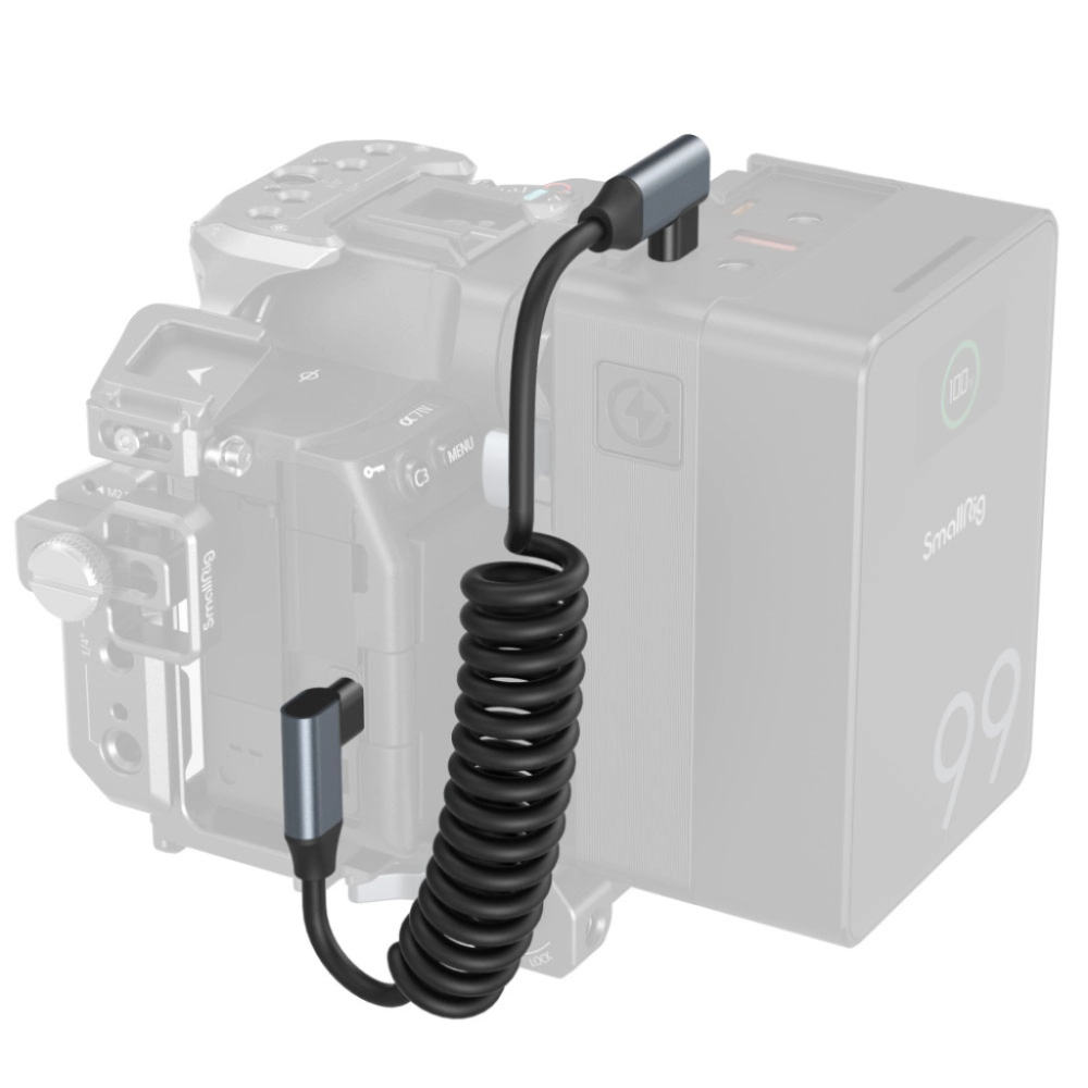 Smallrig Spiralny kabel danych USB-C prosty do USB-C kątowego [4792]