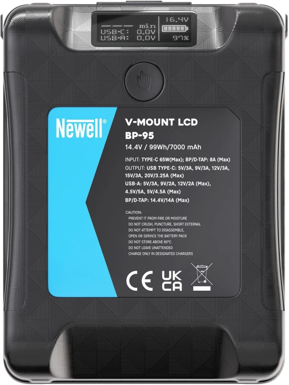 Akumulator Newell BP-95 LCD V-Mount 99Wh, 14.4V, 2x D-TAP, USB-C, USB-A (OUT)
