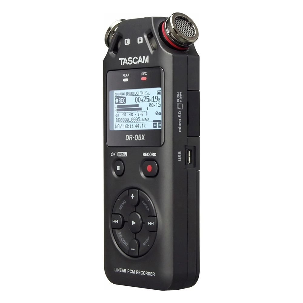 Tascam DR-05X dwuścieżkowy rejestrator stereo (AB) z interfejsem audio USB