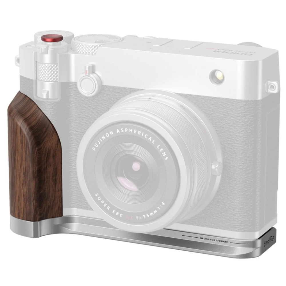 Smallrig Płytka montażowa w kształcie L z drewnianym uchwytem do FUJIFILM GFX100RF, srebrna [5265]