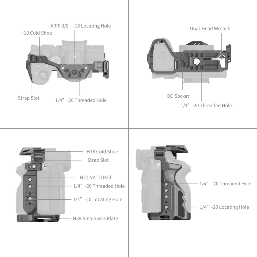 Smallrig Klatka operatorska Lock Quick Release Cage Kit do Sony A7R V / A7 IV / A7S III