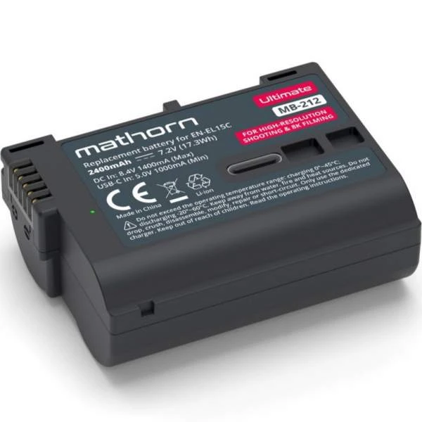 Akumulator Mathorn Outlet MB-212A Ultimate 2400mAh USB-C zamiennik EN-EL15C do Nikon Z8 