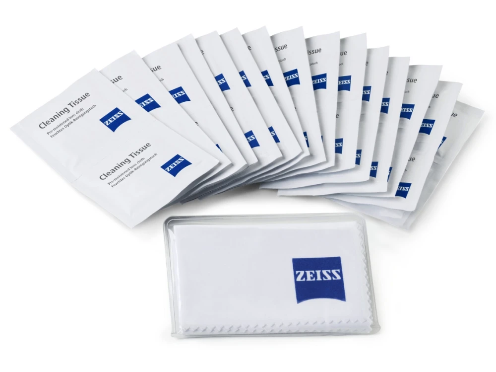 Carl Zeiss 20 chusteczek nawilżanych + ściereczka z mikrofibry 18x18cm