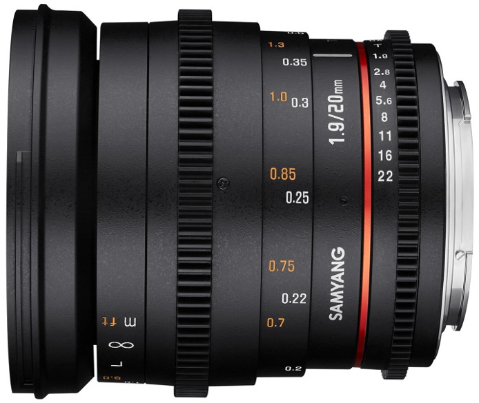 Obiektyw Samyang 20 mm T1,9 VDSLR Sony E 