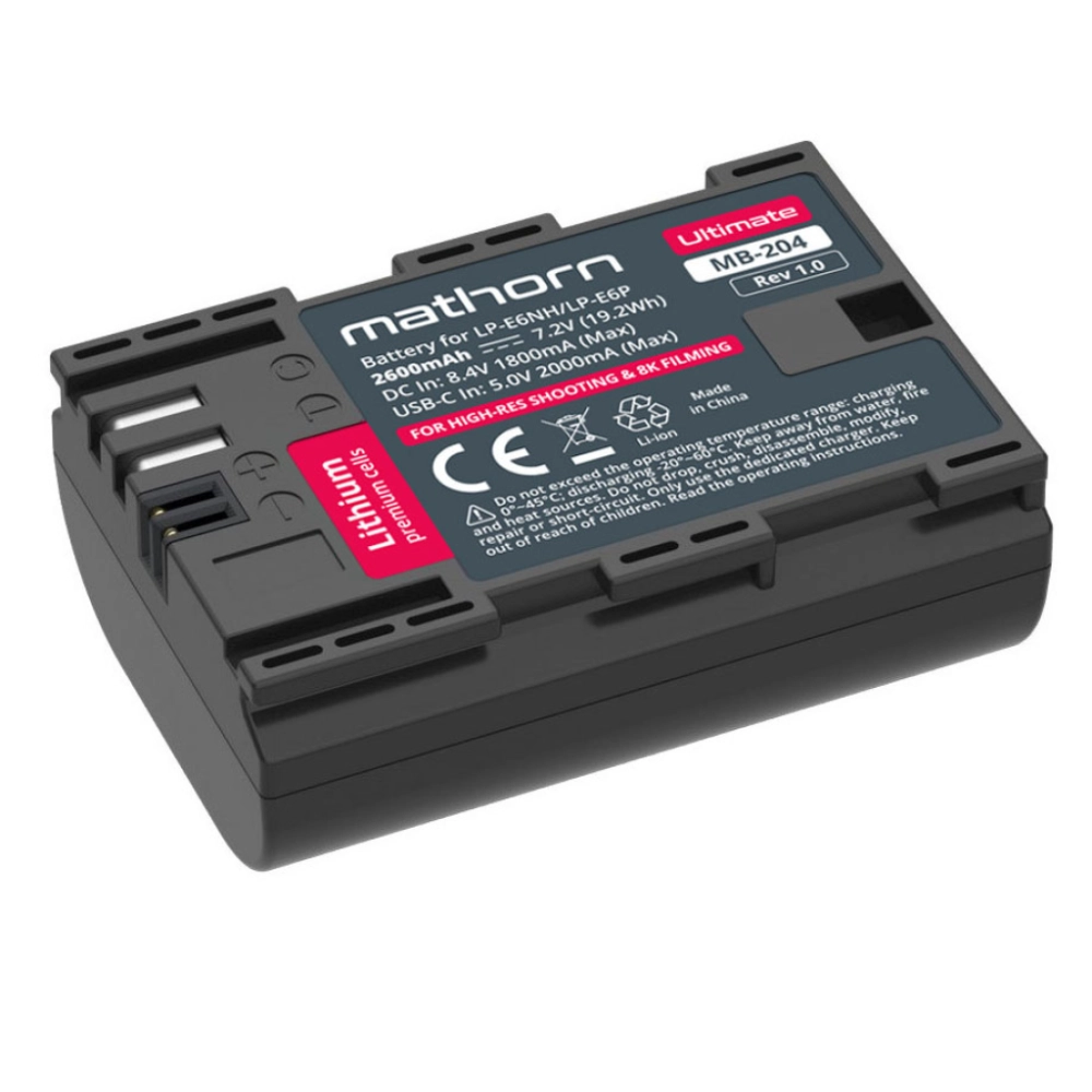 Akumulator Mathorn MB-204 Ultimate 2600mAh 8A USB-C - zamiennik LP-E6NH/E6P