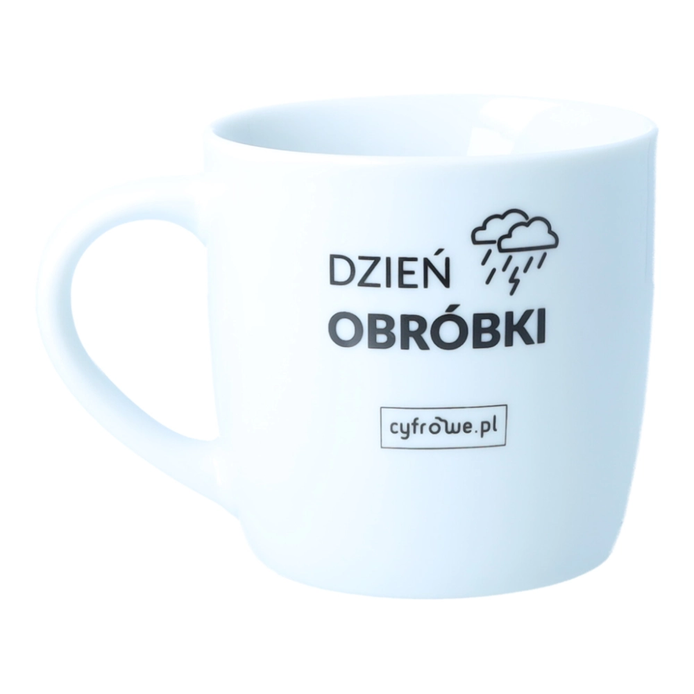 CYFROWE Kubek biały grafika Dzień zdjęciowy Dzień obróbki