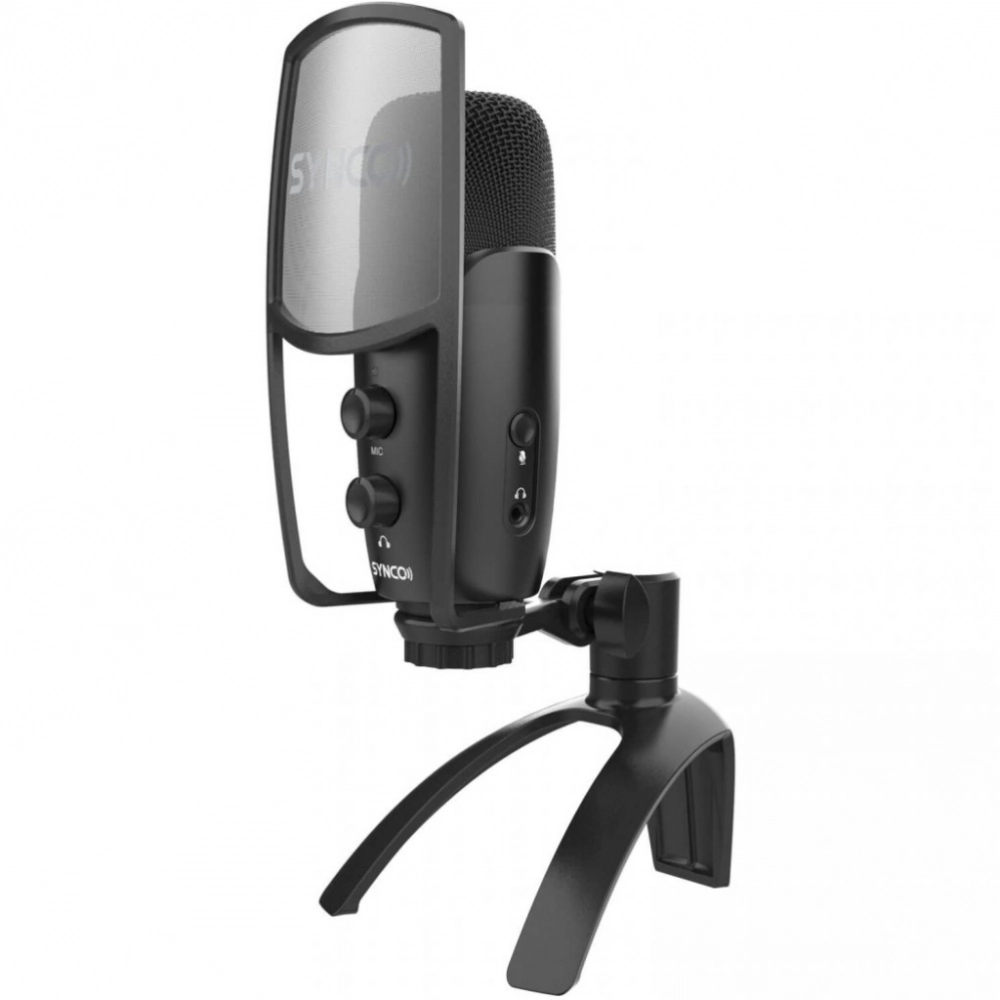 Synco V2 mikrofon pojemnościowy USB z filtrem POP i odsłuchem