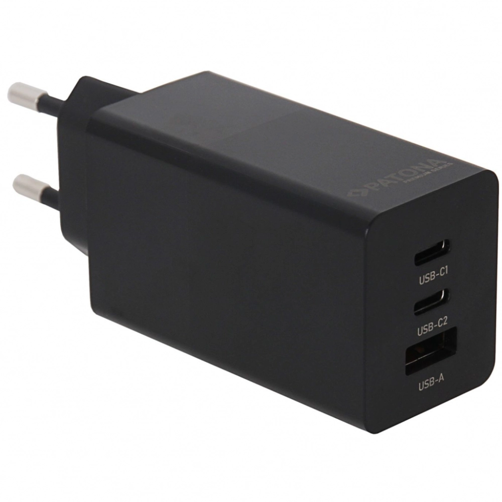 Patona Premium GaN PD65W 2xUSB-C 1xUSB-A PD 3.0 QC 3.0