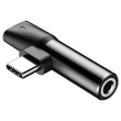Baseus Adapter Audio L41 USB-C do Mini Jack 3.5mm + USB-C czarny