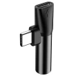 Baseus Adapter Audio L41 USB-C do Mini Jack 3.5mm + USB-C czarny