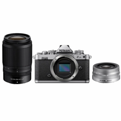 Nikon Z fc + ob. 16-50 mm srebrny + ob. 50-250 mm