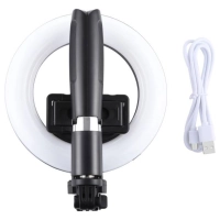 Puluz Selfie stick 3w1 z lampą pierścieniową LED 16cm PU531B