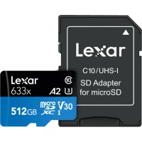 Karta pamięci Lexar microSDXC 633x UHS-I/A2/U3/10 R100/W45MB V30 512GB
