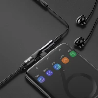 Baseus Adapter Audio L41 USB-C do Mini Jack 3.5mm + USB-C czarny