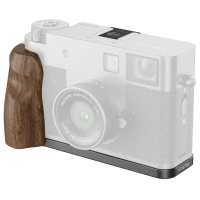 Smallrig Płytka montażowa w kształcie L z drewnianym uchwytem do FUJIFILM X half, węglowo-srebrna [5394]