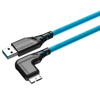 Mathorn MTC-521 USB A - MicroB 5m Arcticblue kątowy