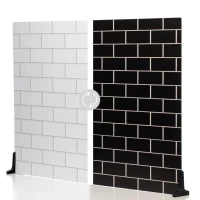 Tło plastikowe V-Flat World Duo Boards Płytki metra białe/płytki metra hebanowe - XL