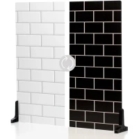 Tło plastikowe V-Flat World Duo Boards Płytki metra białe/płytki metra hebanowe