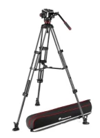 Statyw Manfrotto Twin Carbon ze środkową rozpórką + głowica 504X (MVK504XTWINMC) Pro Video