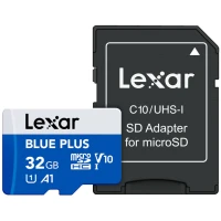Karta pamięci Lexar microSDHC Blue Plus UHS-I with SD adapter, 100MB/s read C10/A1/U1 V10 32