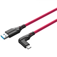 Mathorn MTC-501M USB A - USB C 5m Magenta kątowy 