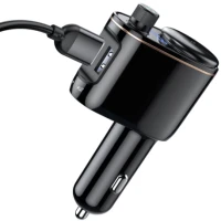 Baseus Transmiter FM do samochodu 2x USB, Bluetooth - czarny