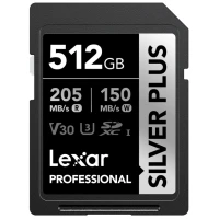 Karta pamięci Lexar SDXC Professional SILVER Plus 1066x UHS-I/U3/A2/4K R205/W150 V30 512GB