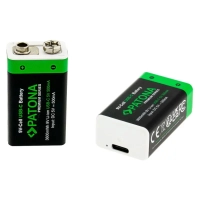 Bateria Patona Premium 2x Akumulatory 9V 6F22 z USB-C i kablem