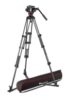 Statyw Manfrotto Twin Alu z dolną rozpórką + głowica 504X (MVK504XTWINGA) Pro Video