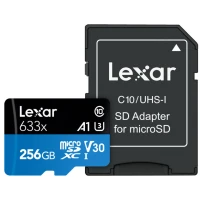 Karta pamięci Lexar microSDXC 633x UHS-I/A1/U3/10 R100/W45MB V30 256GB