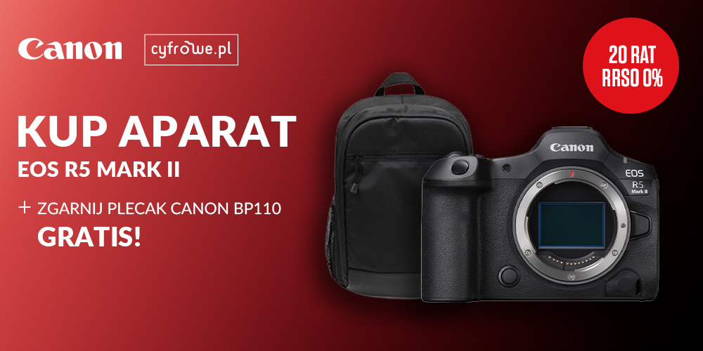 Aparat Canon EOS R5 Mark II + Plecak za 1 zł oraz CapturePro taniej o 30%