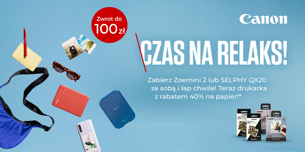 Przy zakupie drukarek Canon otrzymasz papier 40% taniej
