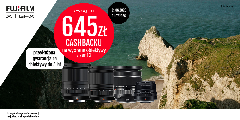 Zgarnij do 645 zł zwrotu na obiektyw Fujifilm do fotografii podróżniczej