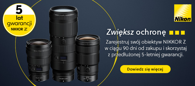 5 lat gwarancji na obiektywy Nikon